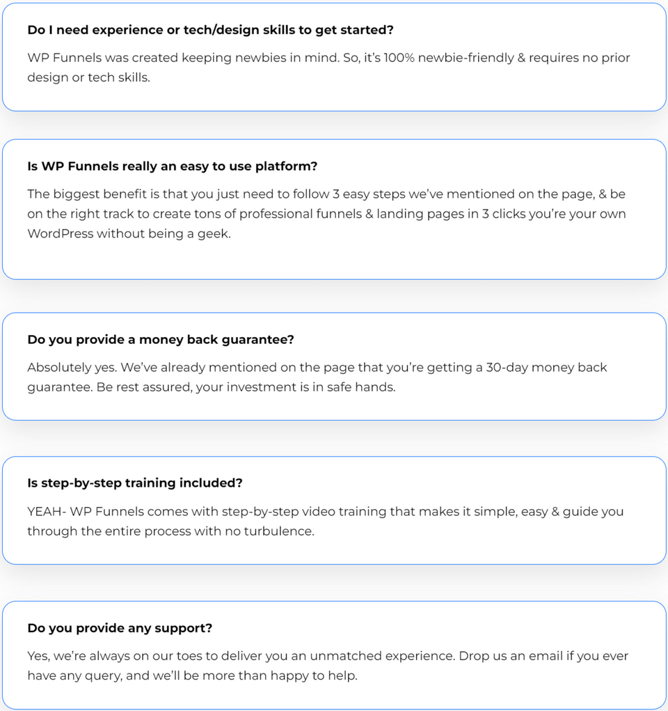 wp-funnels-review-questions WP Funnels Review – You have further questions Check out the frequently asked questions