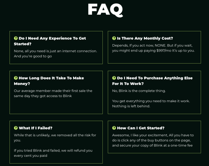 FAQ (Frequently Asked Questions) - Blink Review