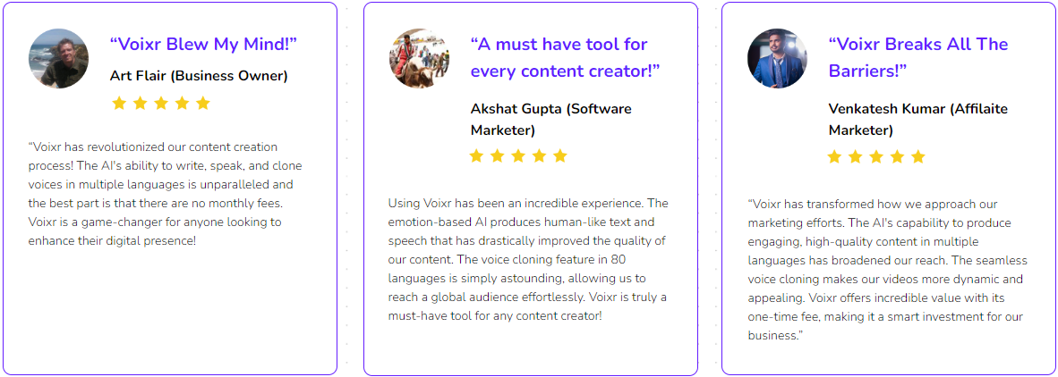 Users Saying About Voixr - Voixr Review