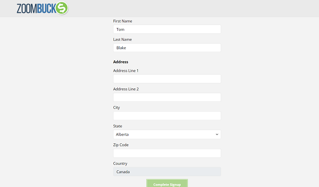 Sign Up Process for ZoomBucks
