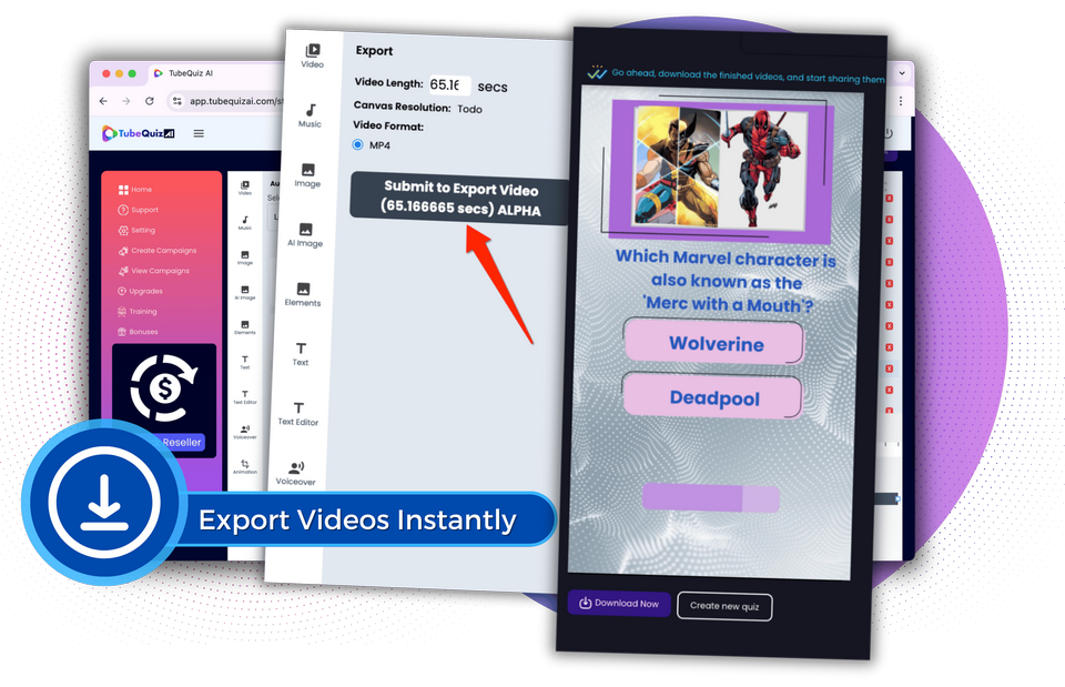 TubeQuiz-AI-Feature-15-export-videos