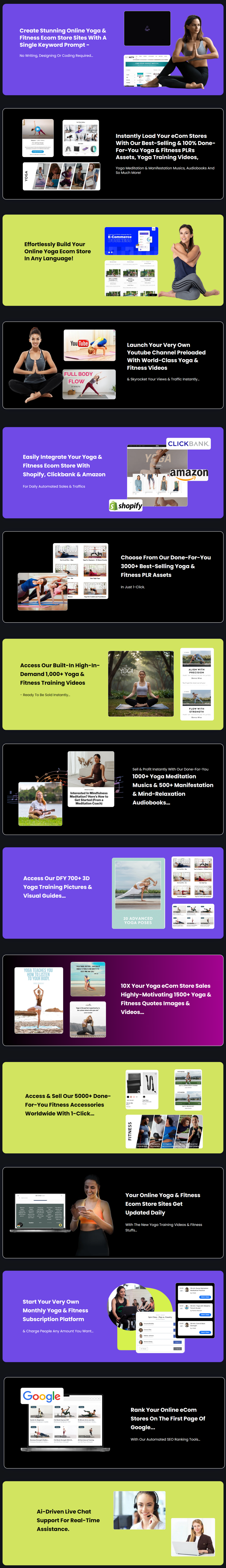 YogaSites AI Review - What features does it have now