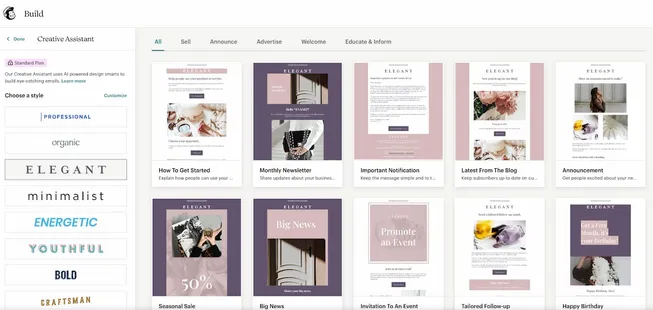mailchimp-creative-assistant Mailchimp’s creative assistant helps you create emails using your website’s styling