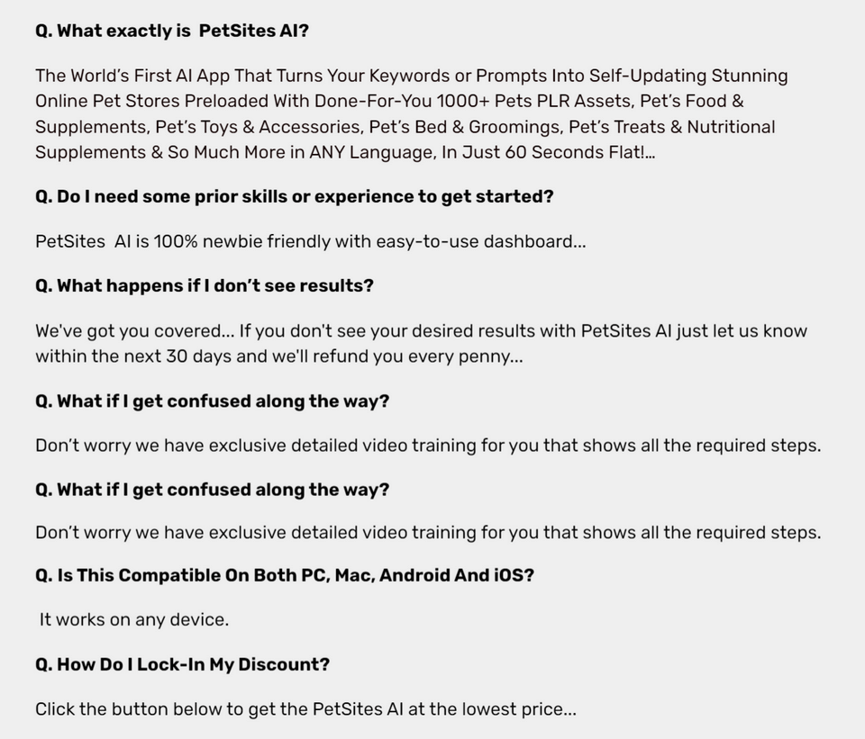 petsites-ai-review-questions