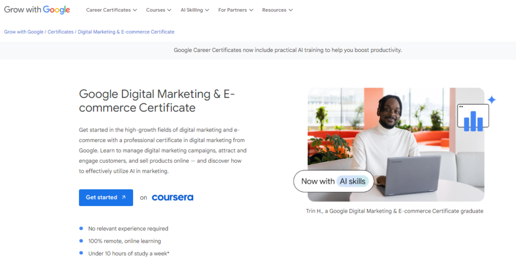 Google Digital Marketing & eCommerce Professional Certificate (Google Career Certificates)