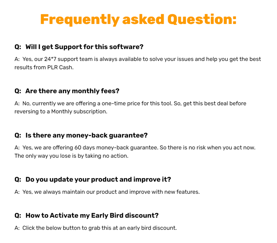 PLR Cash Review – You have further questions Check out the frequently asked questions