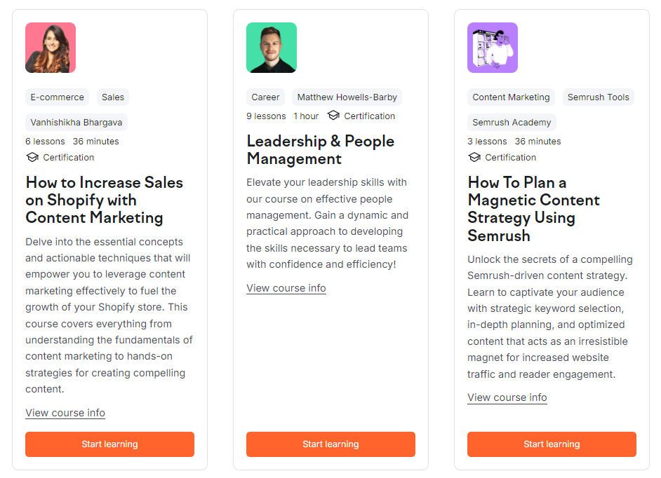 SEMrush Academy’s Digital Marketing Course