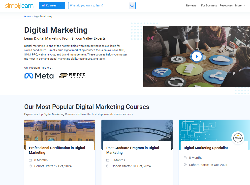 Simplilearn’s Digital Marketing Specialist Program